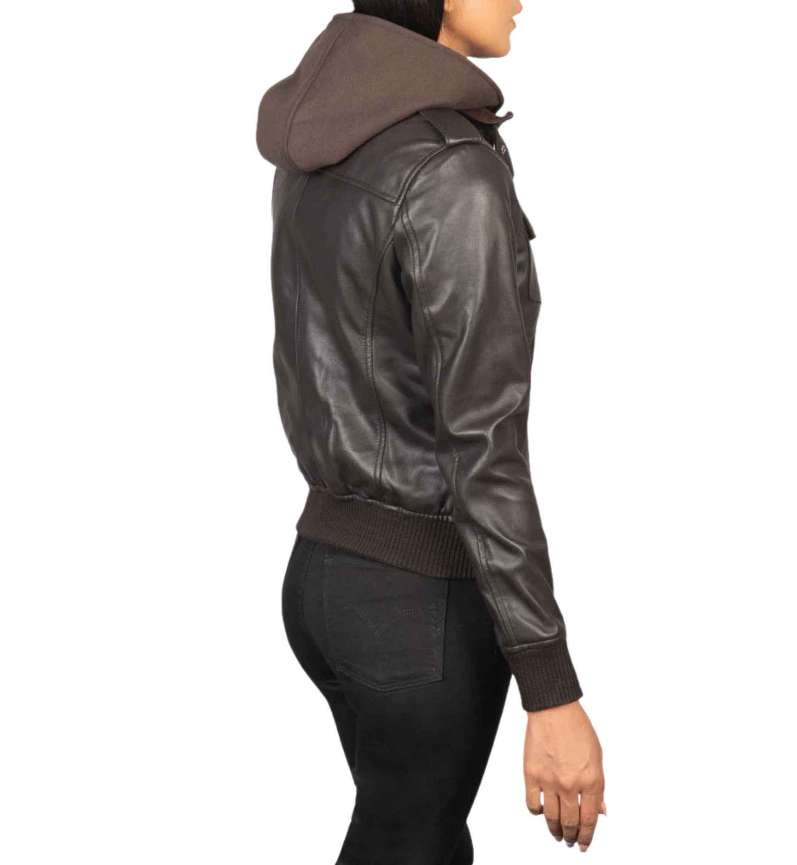 Sienna Hooded Moto Bomber - Image 4