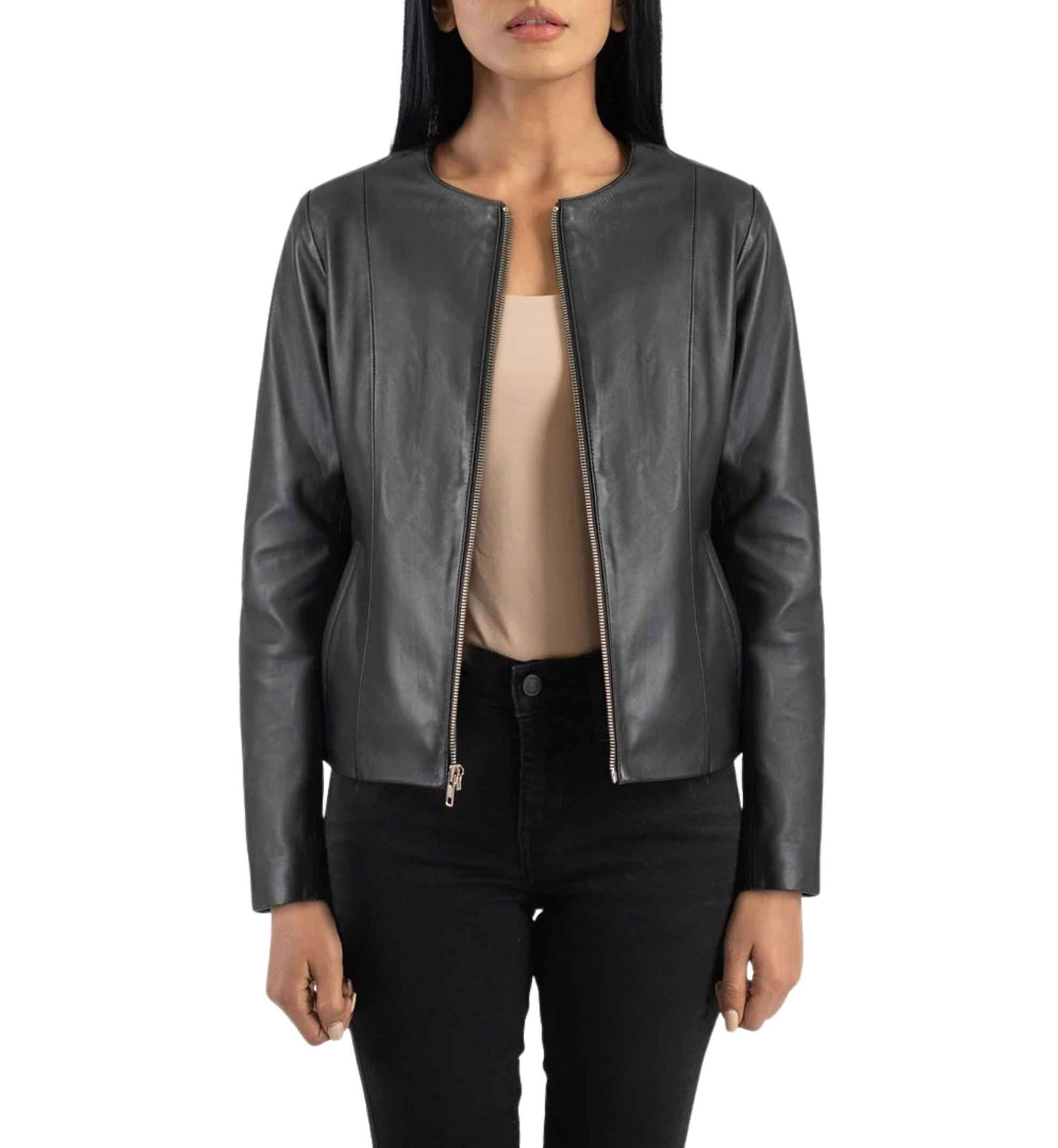 Blossom Black Collarless Jacket