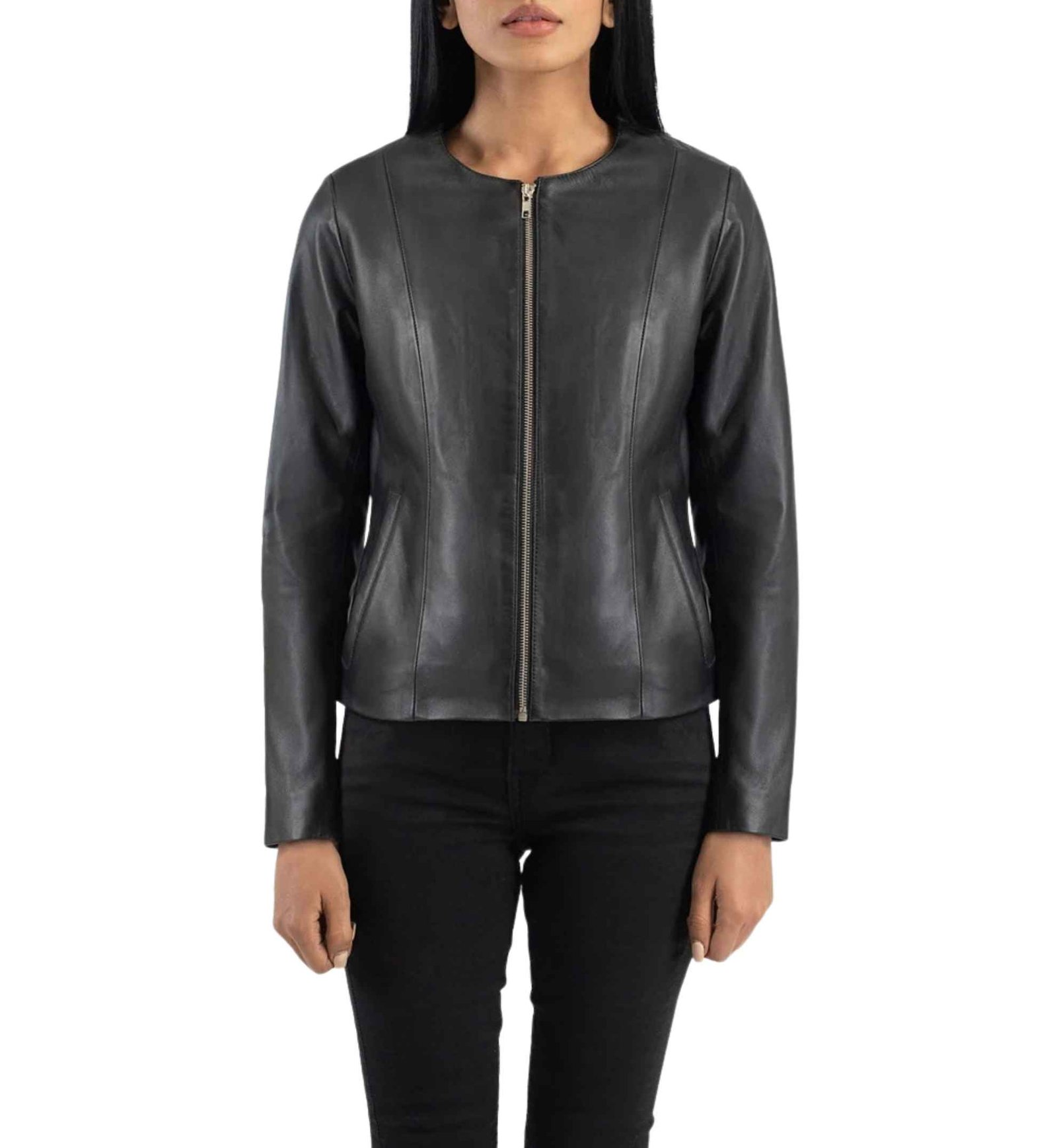 Blossom Black Collarless Jacket - Image 5