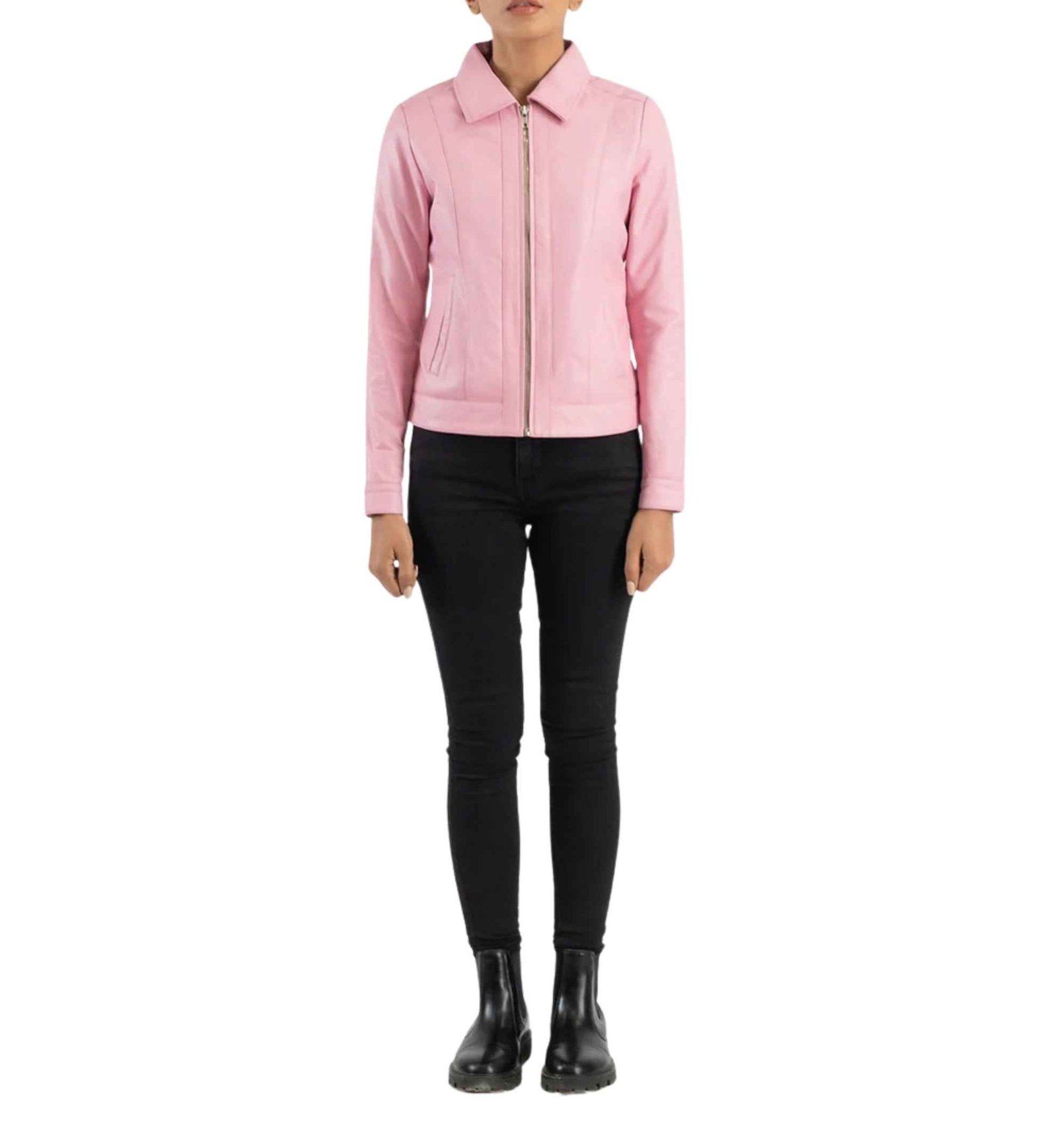 Blossom Pink Classic Collar Jacket - Image 6