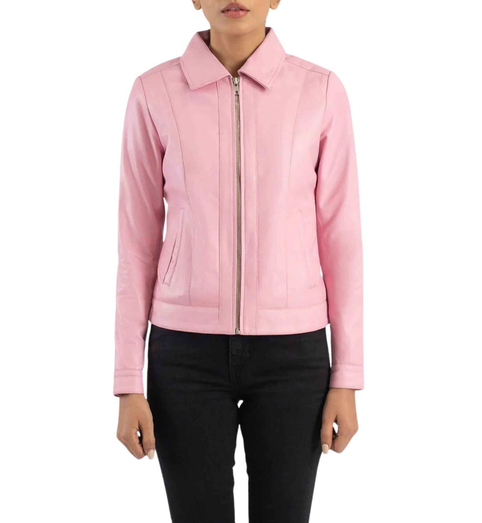 Blossom Pink Classic Collar Jacket - Image 5