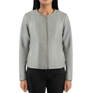 Ash Grey Collarless Jacket