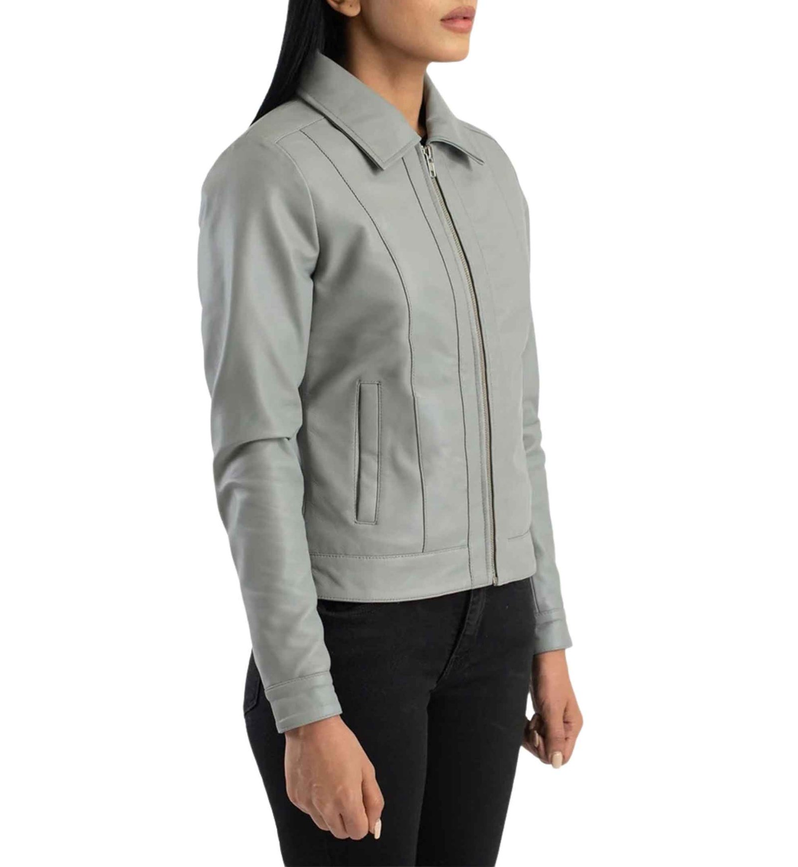 Ash Grey Classic Collar Jacket - Image 2