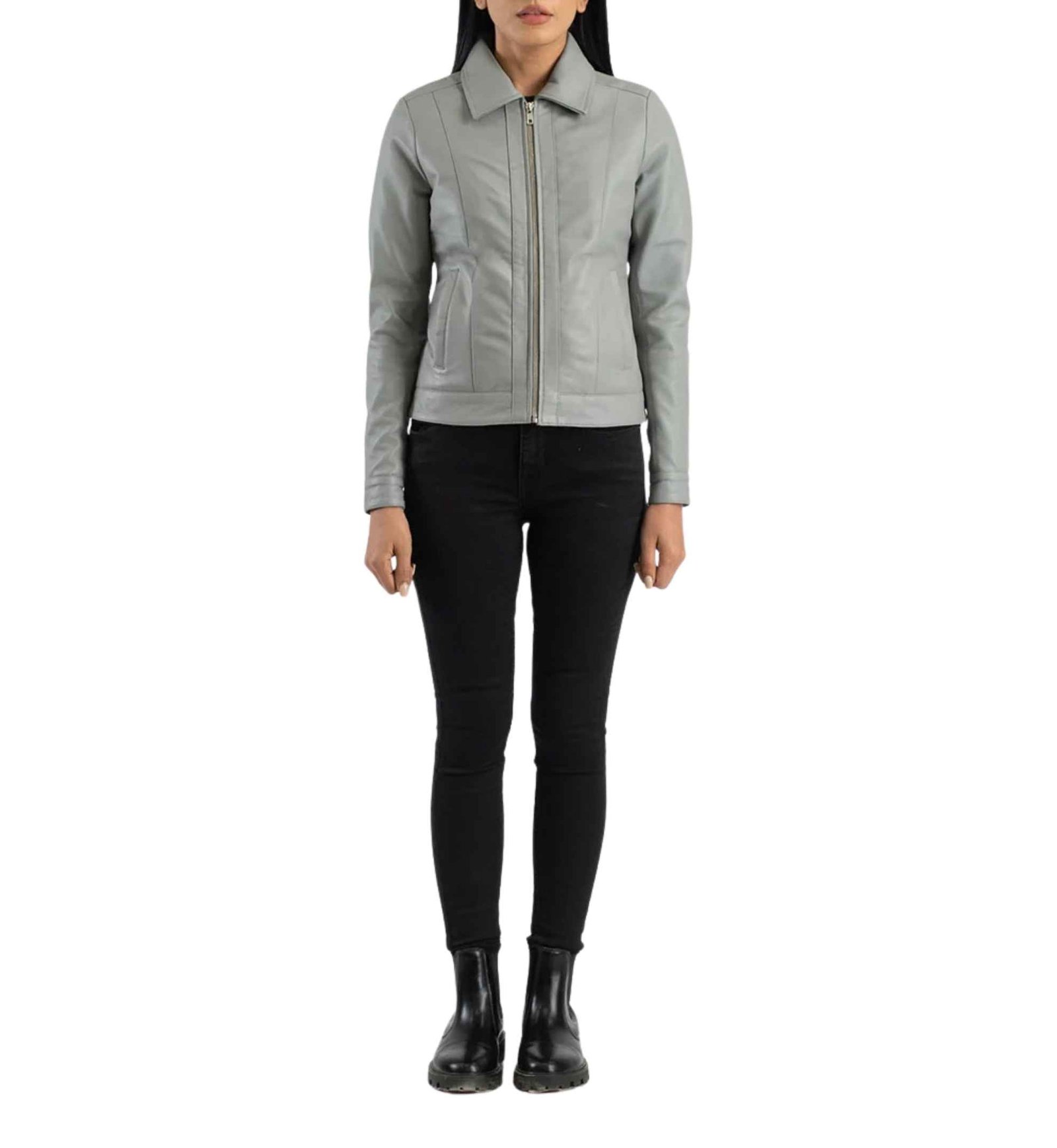 Ash Grey Classic Collar Jacket - Image 6