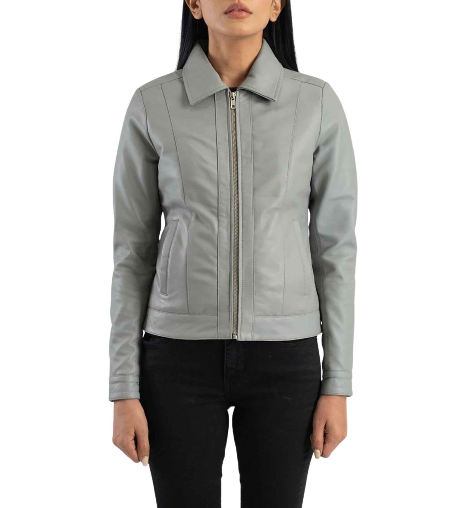 Ash Grey Classic Collar Jacket - Image 5
