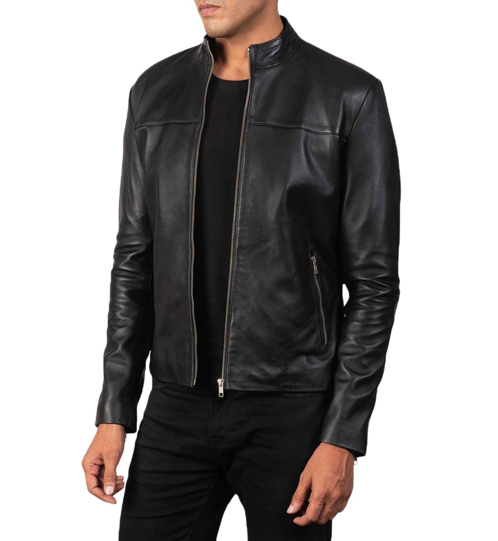 Apex Black Biker Jacket - Image 2