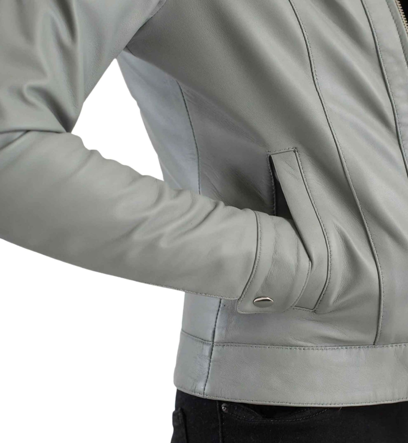 Ash Grey Classic Collar Jacket - Image 3