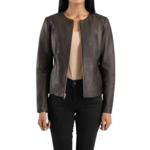 Umber Brown Collarless Jacket