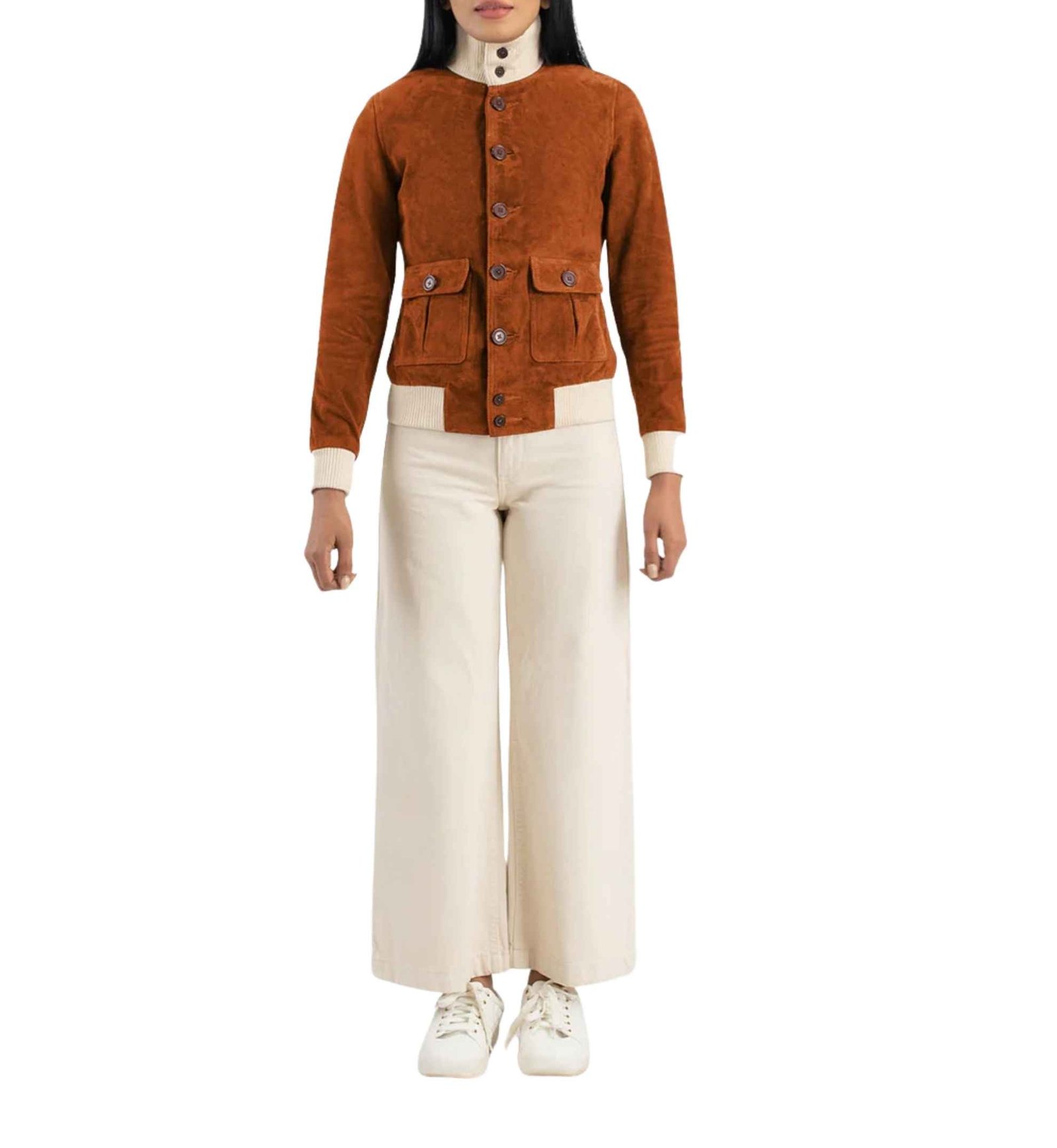 Sienna Suede Button Bomber - Image 6