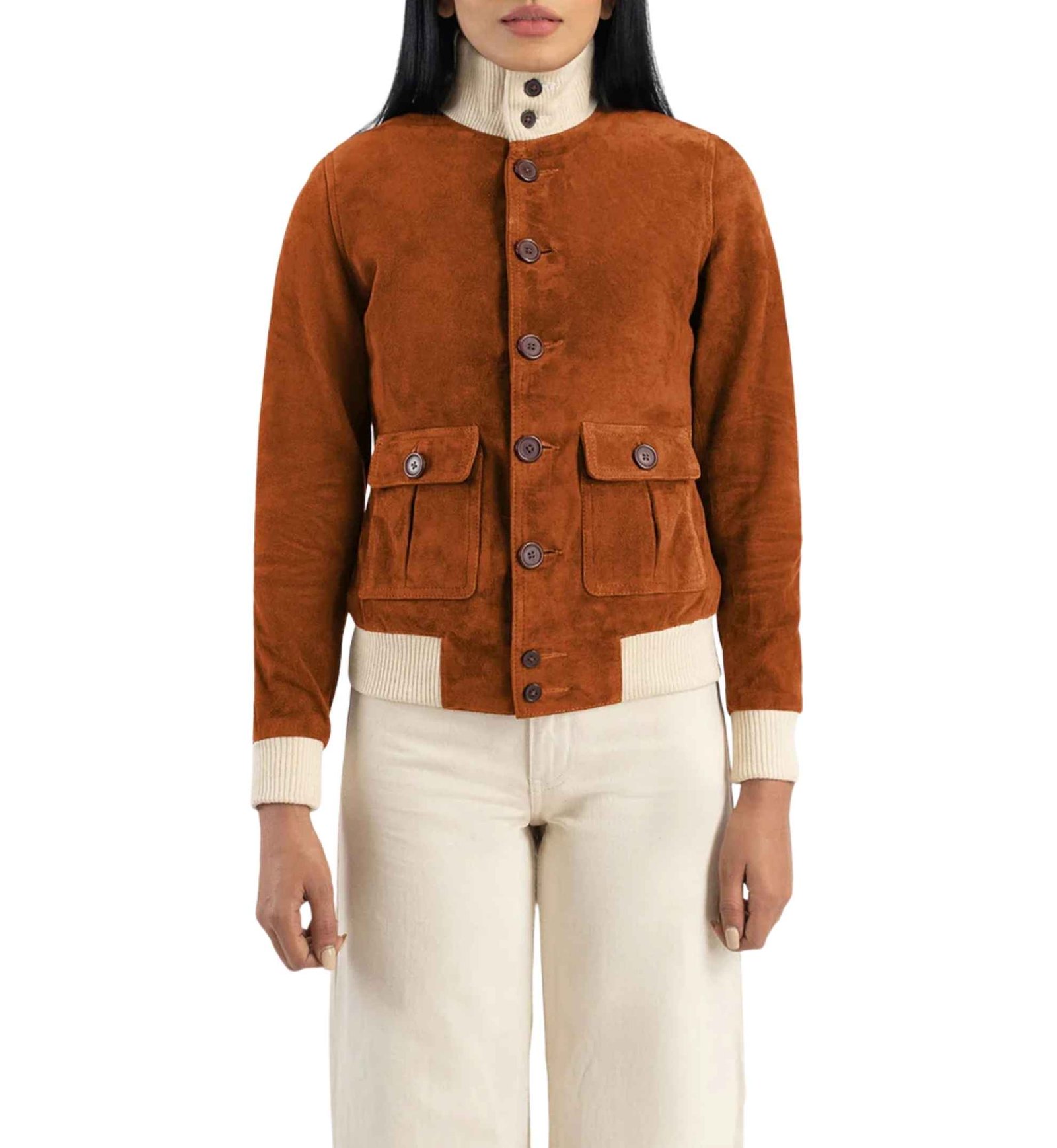 Sienna Suede Button Bomber - Image 5