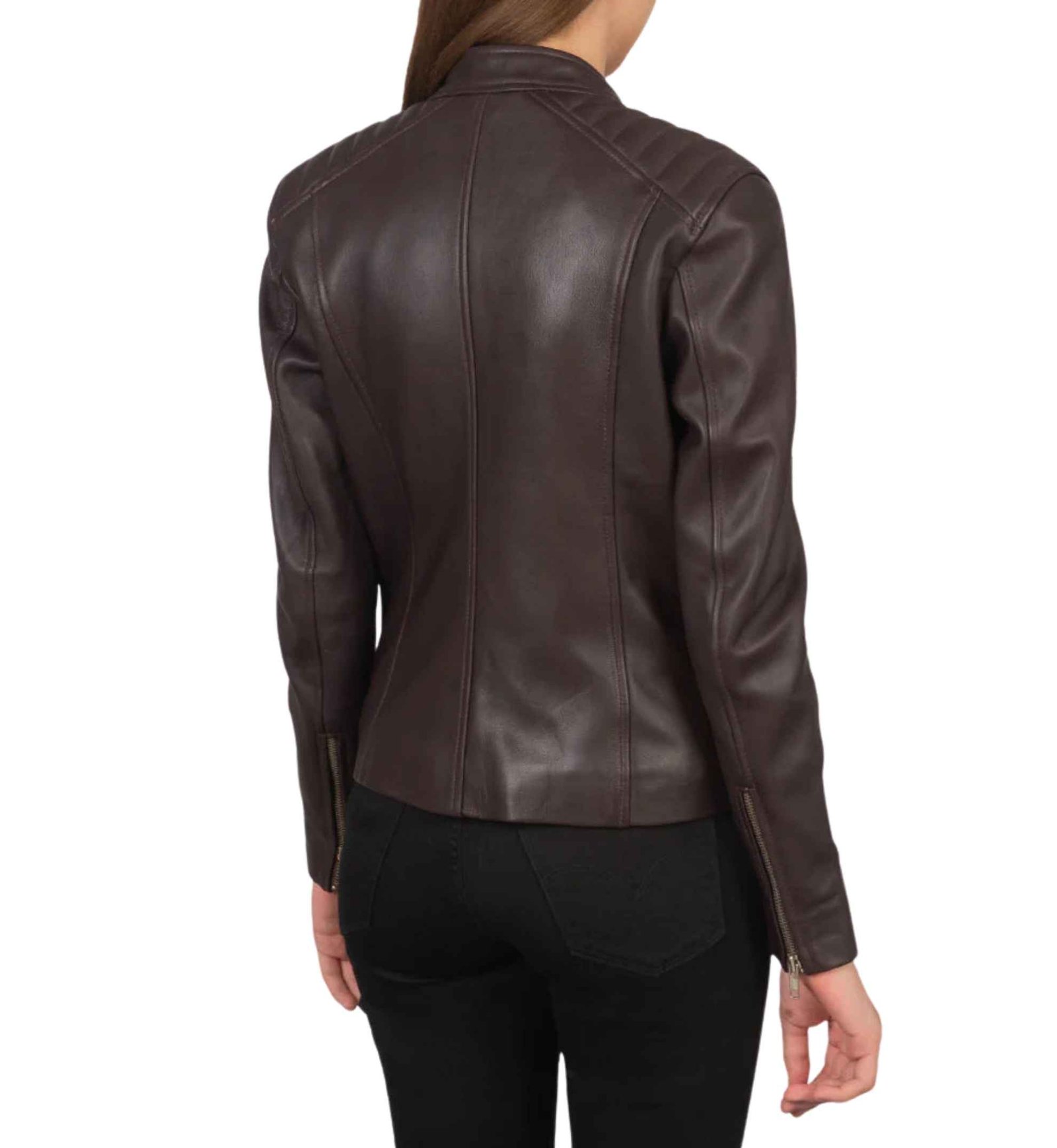Nova Maroon Quilted Moto - Image 4